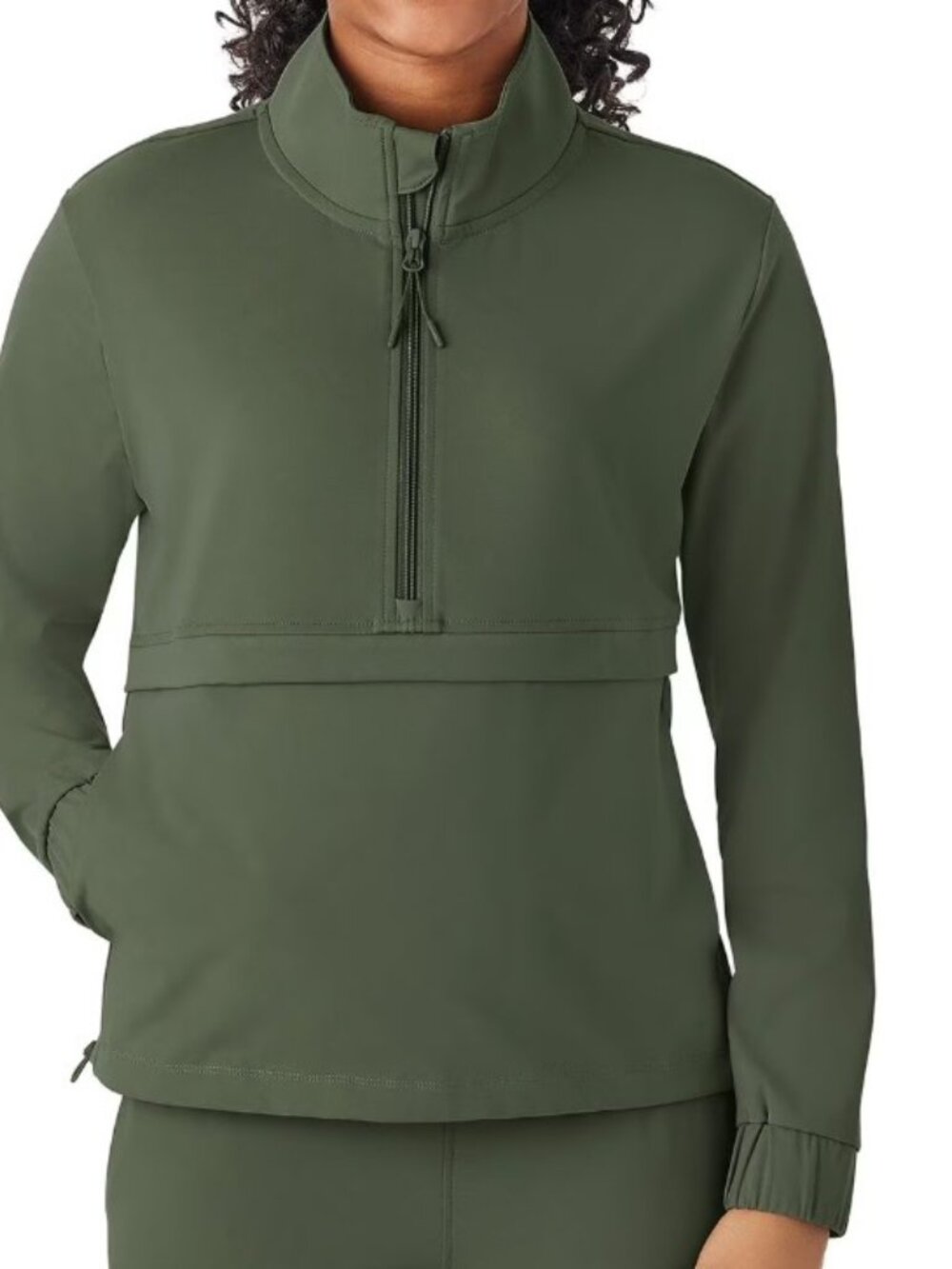 NWT! Member's Mark Forest Green Travel Pullover Quarter Zip w/ Kangaroo Pocket